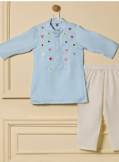 Sky Blue Rangoli Kurta Set