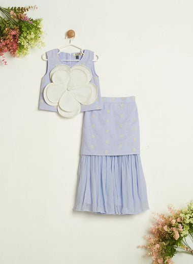 WHITE FLOWER PURPLE SET