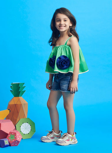 The Big Blue Flower Top