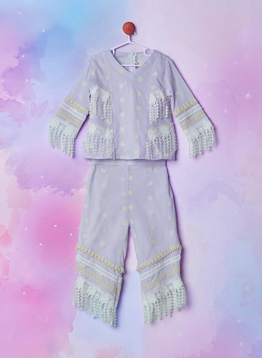 Lavender Slant Cut Pants