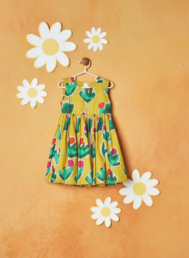 SUMMER PRINT YELLOW FROCK