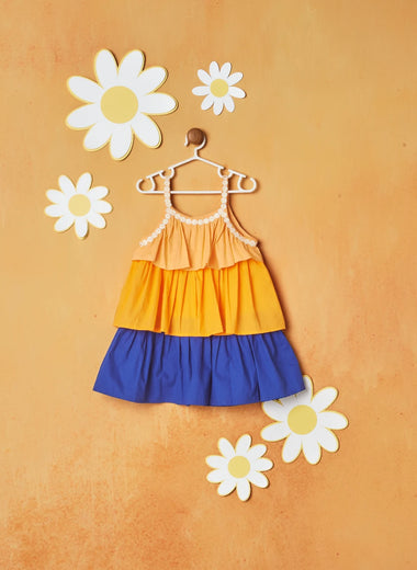 ORANGE TRIO LAYER FROCK