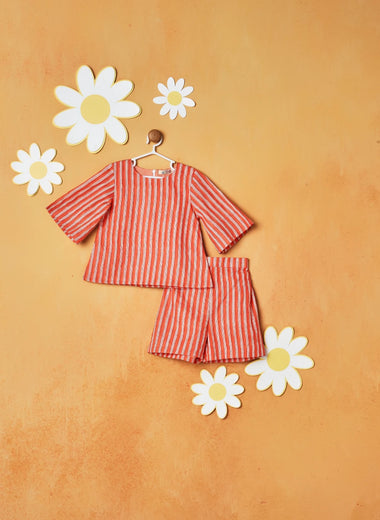 TANGY ORANGE SHORTS SET