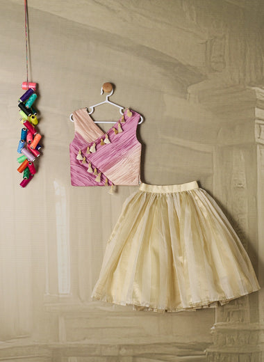 CHANDERI PINK SHADED LENGHA