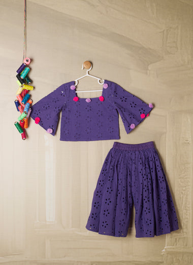 PURPLE HAKOBA POM POM CORD SET