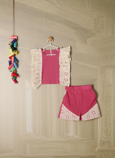 PINK DUAL SHADE HAKOBA CORD SET