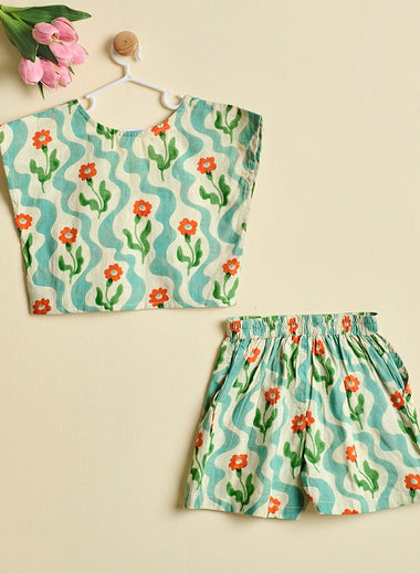 WAVE AND BLOOM CORD SET SEA GREEN