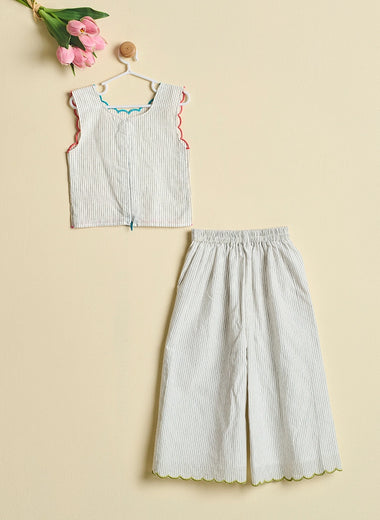 EVERYDAY STRIPES SCALLOP CORD SET