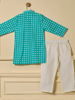 Teal Gingham Kurta Set