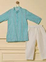 Aqua Stripe Kurta Set