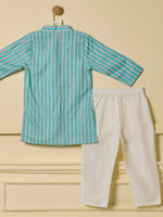 Aqua Stripe Kurta Set