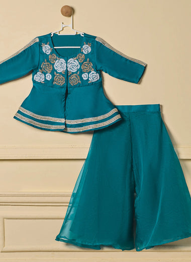 Peacock feather palazzo set