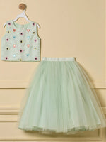 Mint Confetti Skirt Set