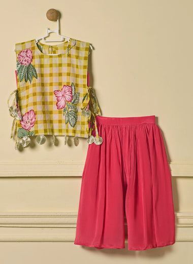 Pink Petal Gingham Set
