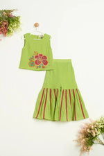 NEON PINK APPLIQUE SHARARA SET