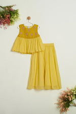 YELLOW PALAZZO SET WITH FLORAL YOK