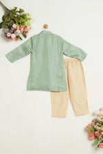 ZARDOZI FLOWER SEA GREEN KURTA SET
