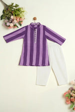 PUPRLE STRIPES KURTA SET