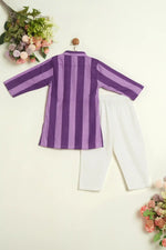 PUPRLE STRIPES KURTA SET