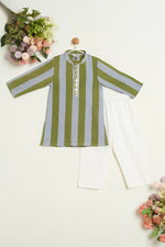 GREEN STRIPES KURTA SET