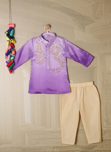 PURPLE SHADED KURTA SET