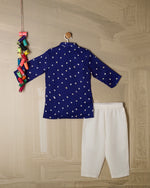 BLUE BANDHANI KURTA SET