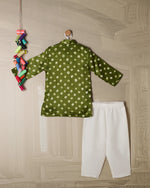 GREEN BANDHANI KURTA SET