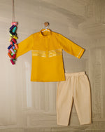 YELLOW PINTUCKS GOTA KURTA
