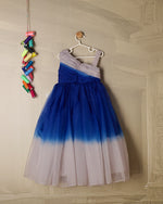 BLUE GREY SHADED ORGANZA GOWN