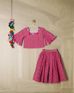 PINK HAKOBA POM POM CORD SET