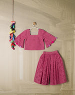 PINK HAKOBA POM POM CORD SET