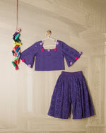 PURPLE HAKOBA POM POM CORD SET