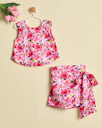 PINK FLORAL SKORT SET