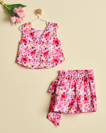 PINK FLORAL SKORT SET