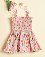 WAVE AND BLOOM DRESS PINK
