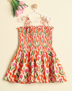 WAVE AND BLOOM DRESS ORANGE