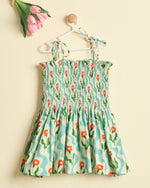 WAVE AND BLOOM DRESS SEA GREEN