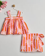 PALM KISSED STRIPES ( PINK & ORANGE )