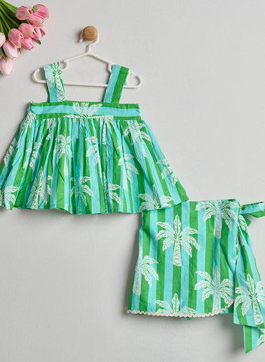 PALM KISSED STRIPES ( BLUE & GREEN )