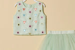 Mint Confetti Skirt Set