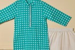 Teal Gingham Kurta Set