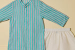 Aqua Stripe Kurta Set