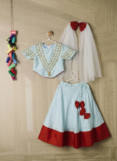 Powder blue lengha set