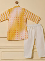 Saffron Stripe Kurta Set